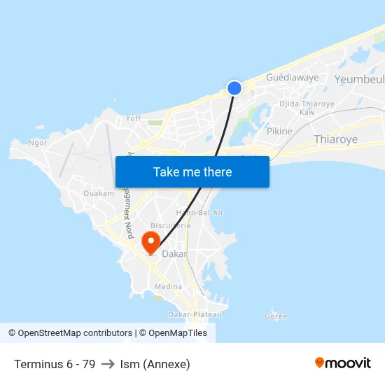 Terminus 6 - 79 to Ism (Annexe) map