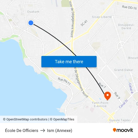 École De Officiers to Ism (Annexe) map