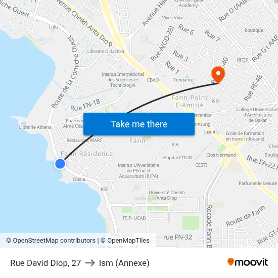 Rue David Diop, 27 to Ism (Annexe) map