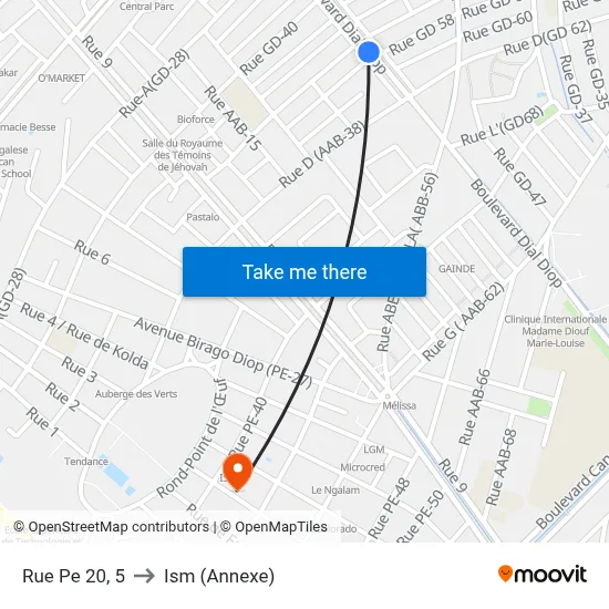 Rue Pe 20, 5 to Ism (Annexe) map