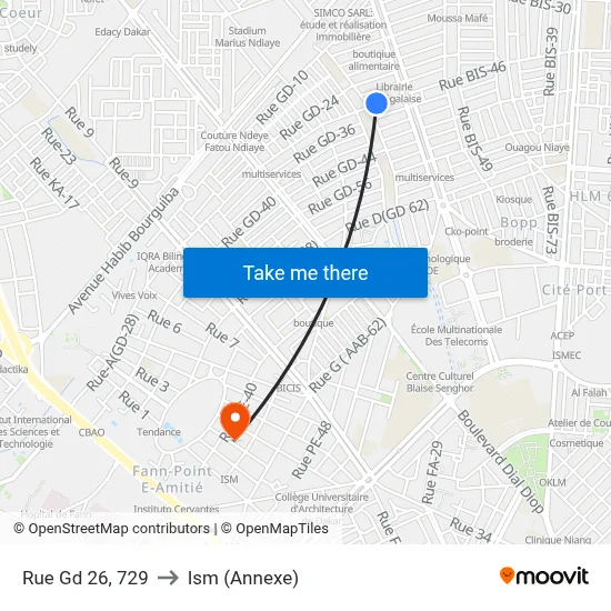 Rue Gd 26, 729 to Ism (Annexe) map