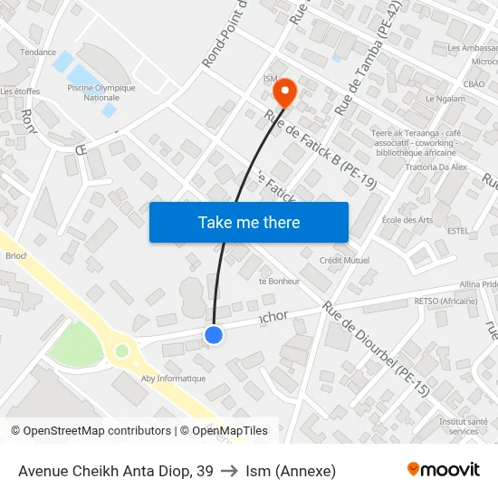 Avenue Cheikh Anta Diop, 39 to Ism (Annexe) map