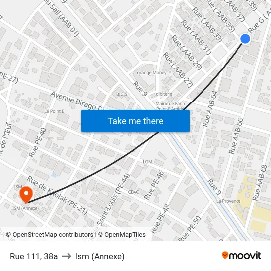 Rue 111, 38a to Ism (Annexe) map