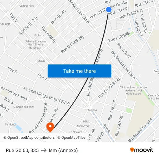 Rue Gd 60, 335 to Ism (Annexe) map