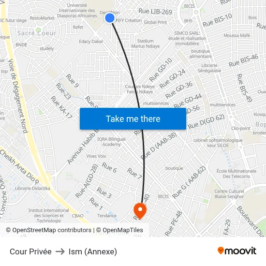 Cour Privée to Ism (Annexe) map