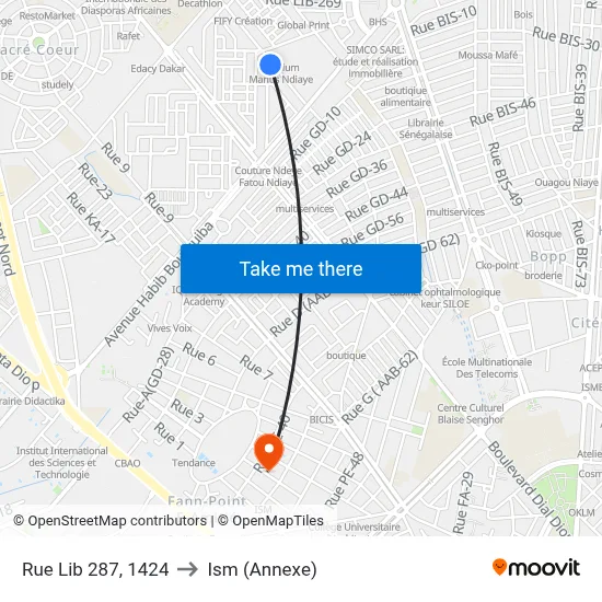 Rue Lib 287, 1424 to Ism (Annexe) map