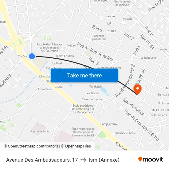 Avenue Des Ambassadeurs, 17 to Ism (Annexe) map