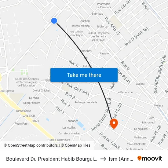 Boulevard Du President Habib Bourguiba, 4335 to Ism (Annexe) map