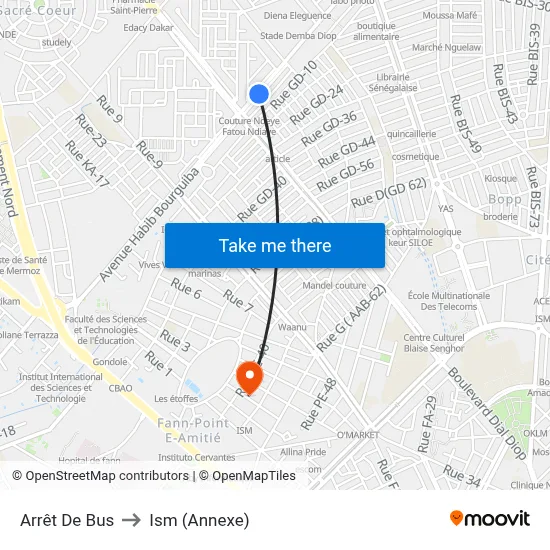 Arrêt De Bus to Ism (Annexe) map