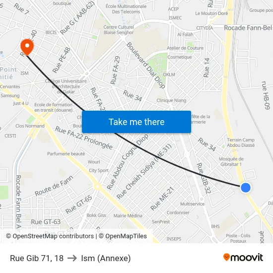 Rue Gib 71, 18 to Ism (Annexe) map