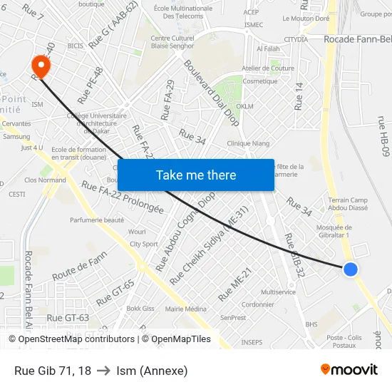 Rue Gib 71, 18 to Ism (Annexe) map