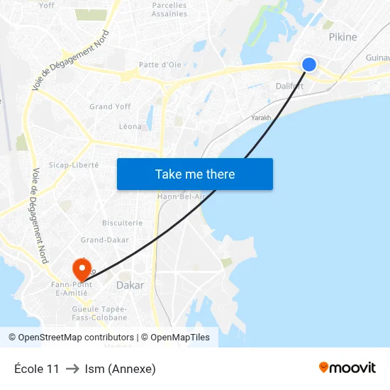École 11 to Ism (Annexe) map