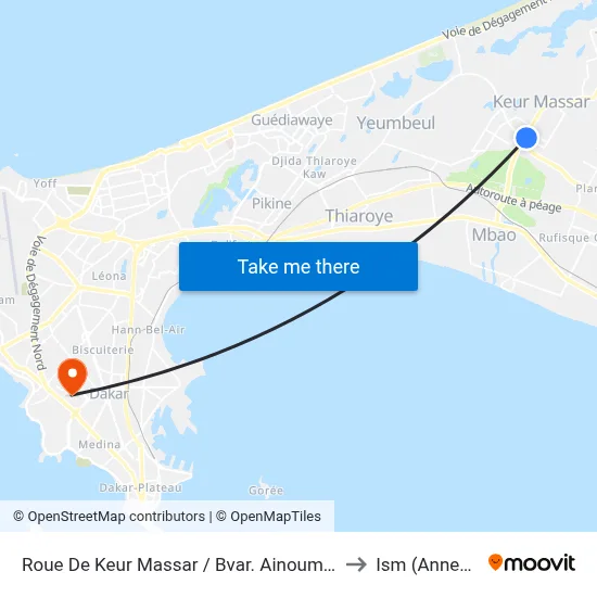 Roue De Keur Massar / Bvar. Ainoumady to Ism (Annexe) map