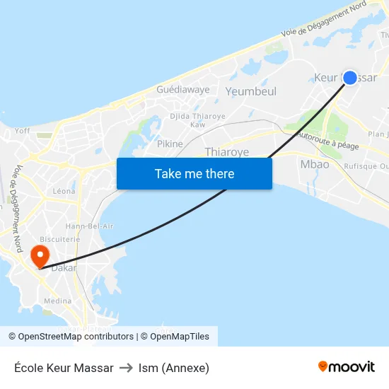 École Keur Massar to Ism (Annexe) map