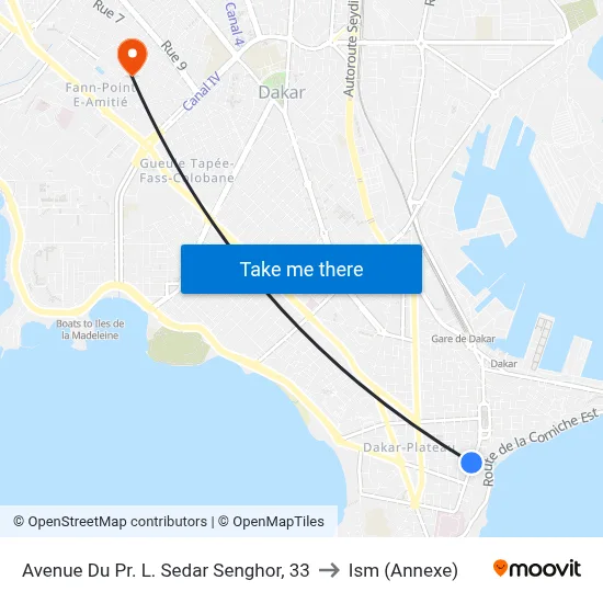 Avenue Du Pr. L. Sedar Senghor, 33 to Ism (Annexe) map