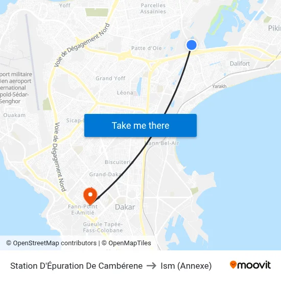 Station D'Épuration De Cambérene to Ism (Annexe) map
