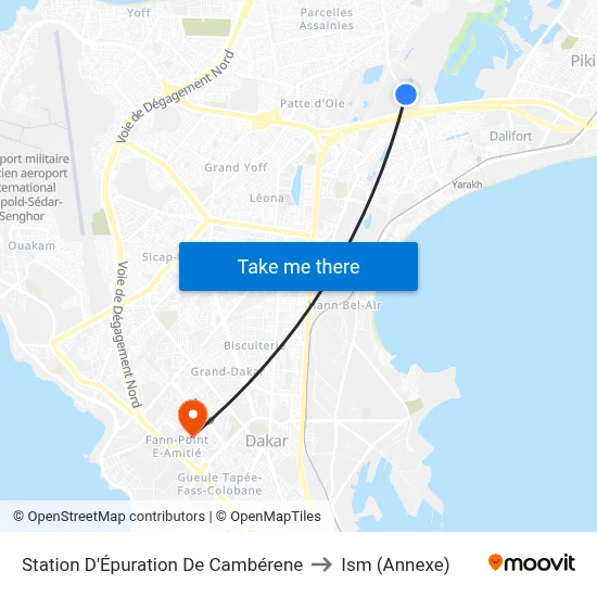 Station D'Épuration De Cambérene to Ism (Annexe) map