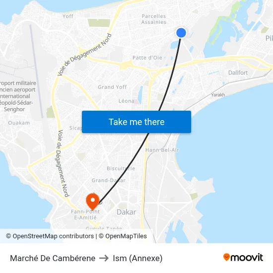 Marché De Cambérene to Ism (Annexe) map