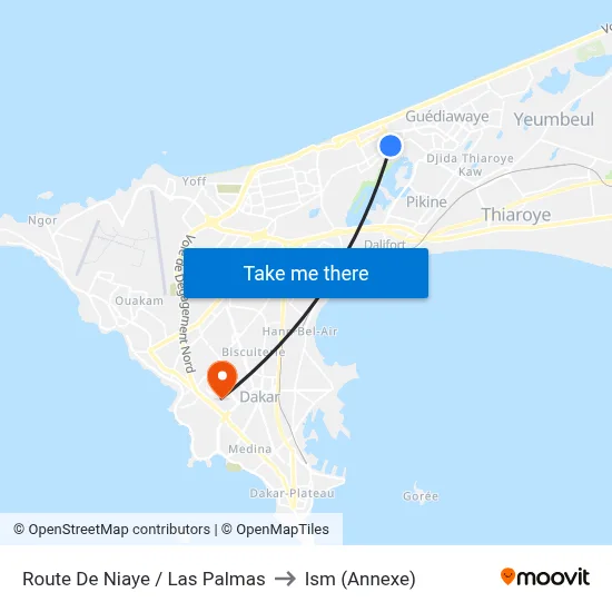 Route De Niaye / Las Palmas to Ism (Annexe) map