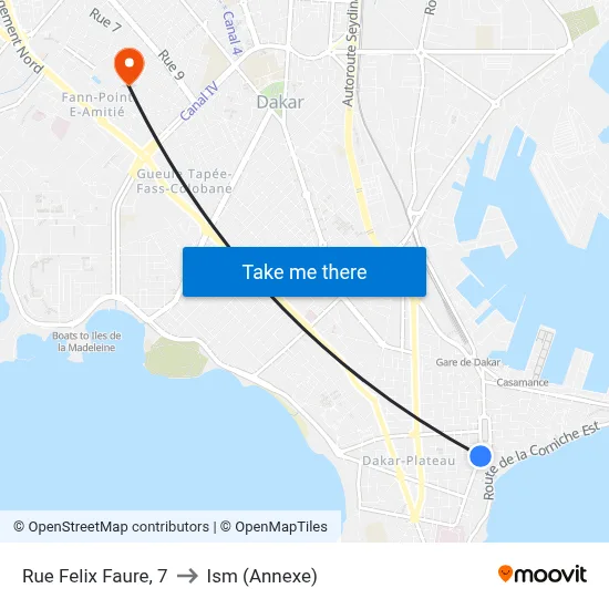 Rue Felix Faure, 7 to Ism (Annexe) map