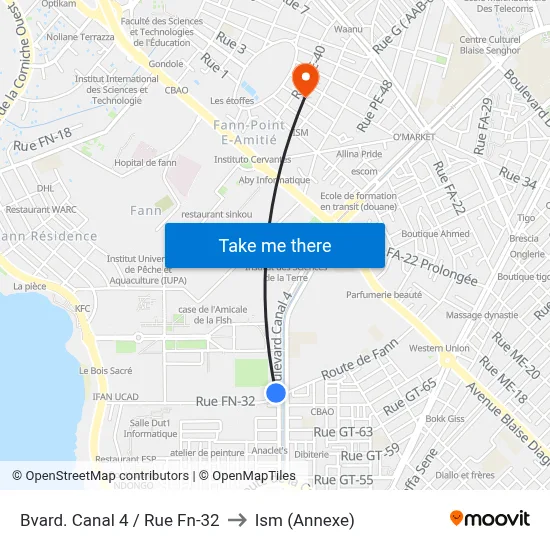 Bvard. Canal 4 / Rue Fn-32 to Ism (Annexe) map