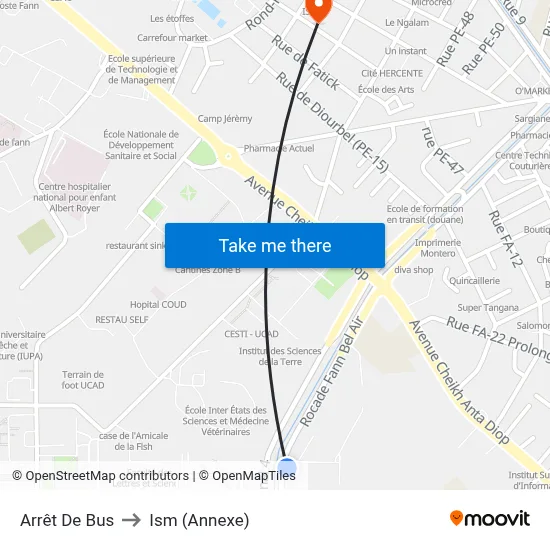 Arrêt De Bus to Ism (Annexe) map