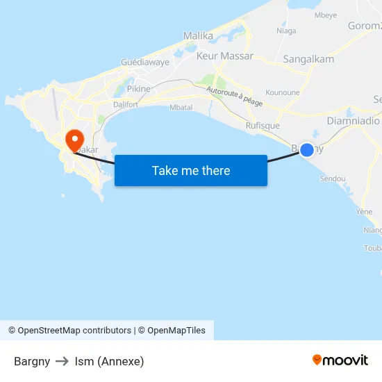Bargny to Ism (Annexe) map
