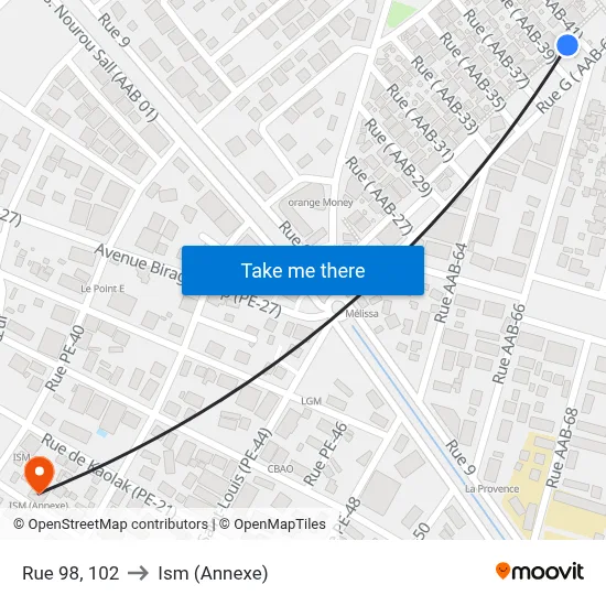 Rue 98, 102 to Ism (Annexe) map
