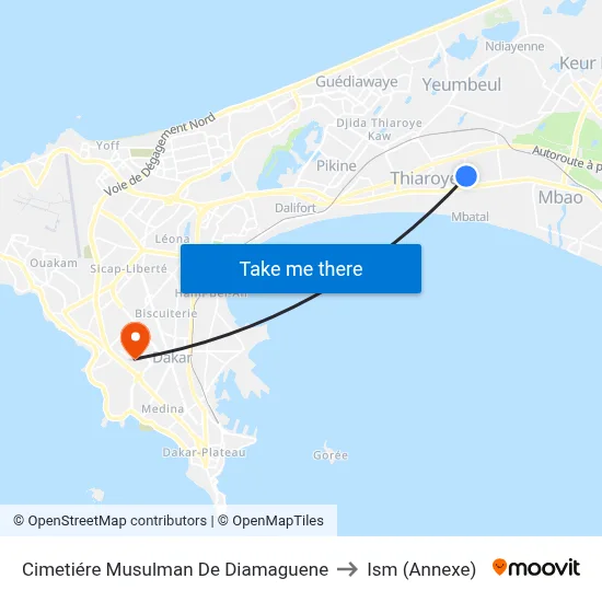 Cimetiére Musulman De Diamaguene to Ism (Annexe) map