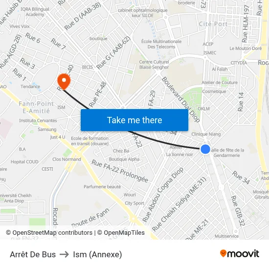 Arrêt De Bus to Ism (Annexe) map