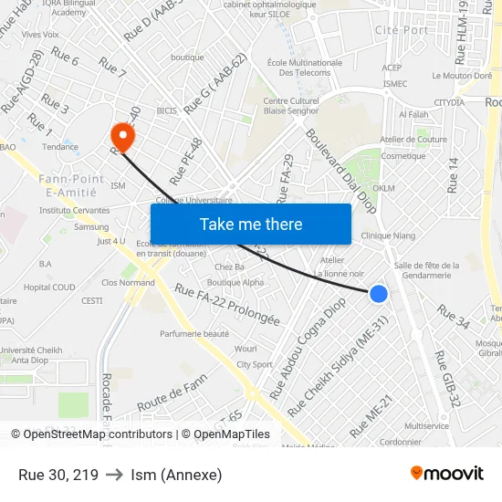 Rue 30, 219 to Ism (Annexe) map