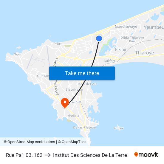 Rue Pa1 03, 162 to Institut Des Sciences De La Terre map