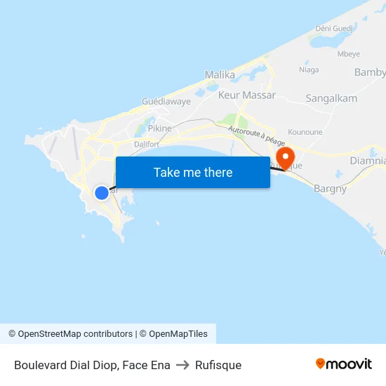 Boulevard Dial Diop, Face Ena to Rufisque map