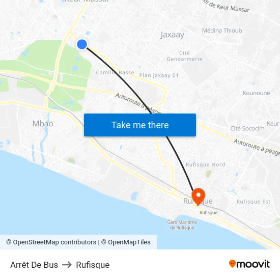 Arrêt De Bus to Rufisque map