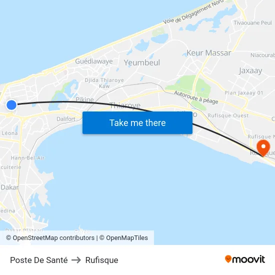 Poste De Santé to Rufisque map