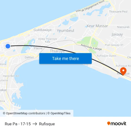 Rue Pa - 17-15 to Rufisque map