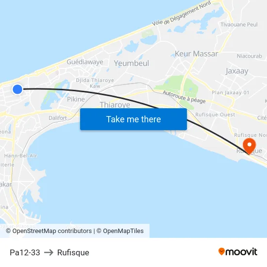 Pa12-33 to Rufisque map
