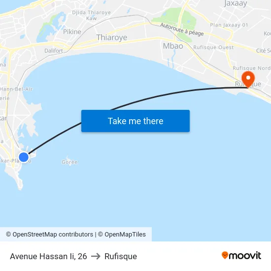 Avenue Hassan Ii, 26 to Rufisque map