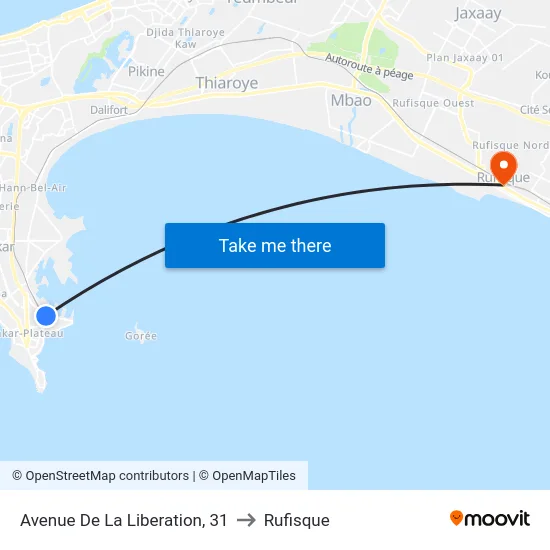 Avenue De La Liberation, 31 to Rufisque map