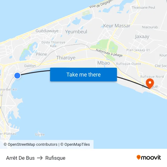 Arrêt De Bus to Rufisque map