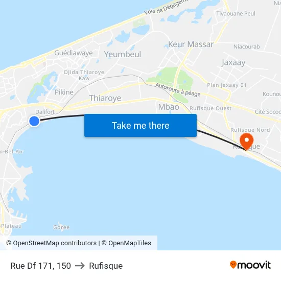 Rue Df 171, 150 to Rufisque map