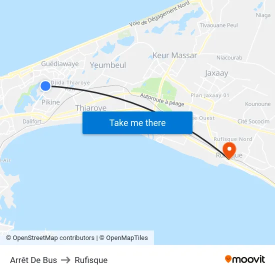 Arrêt De Bus to Rufisque map