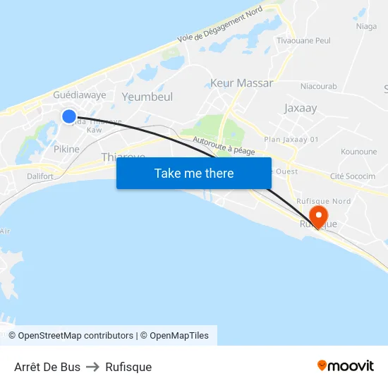 Arrêt De Bus to Rufisque map
