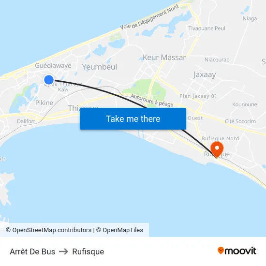 Arrêt De Bus to Rufisque map