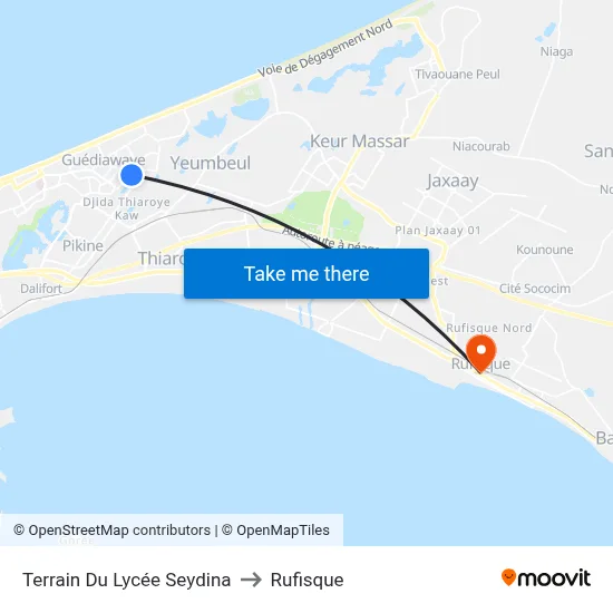 Terrain Du Lycée Seydina to Rufisque map