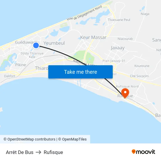 Arrêt De Bus to Rufisque map