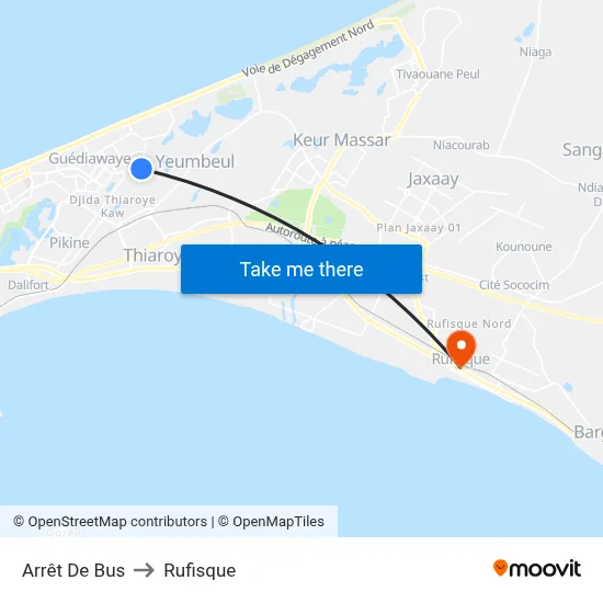 Arrêt De Bus to Rufisque map