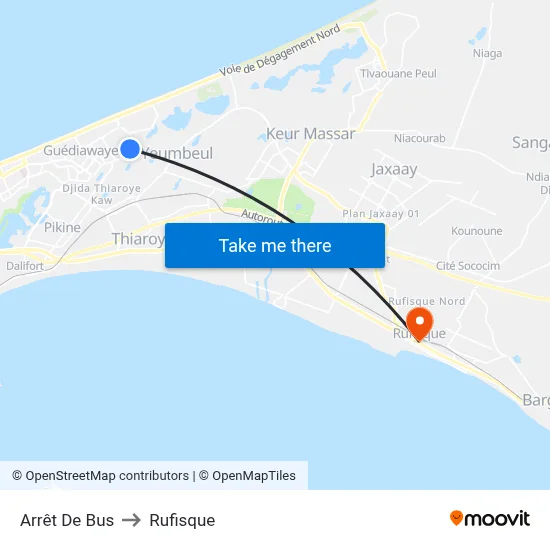 Arrêt De Bus to Rufisque map