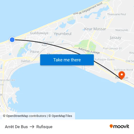 Arrêt De Bus to Rufisque map