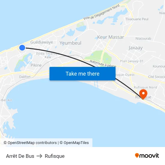 Arrêt De Bus to Rufisque map